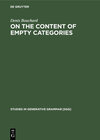 Buchcover On the Content of Empty Categories