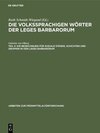 Buchcover Die volkssprachigen Wörter der Leges Barbarorum / Die Bezeichnung für soziale Stände, Schichten und Gruppen in den Leges