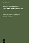 Buchcover Friedrich Gottlieb Klopstock: Werke und Briefe. Abteilung Werke IV: Der Messias / Apparat 1