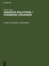 Buchcover Rolf K. Freier: Aqueous Solutions / Wässrige Lösungen / Supplements / Ergänzungen