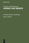 Buchcover Friedrich Gottlieb Klopstock: Werke und Briefe. Abteilung Werke IV: Der Messias / Apparat