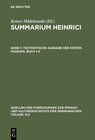 Buchcover Summarium Heinrici / Textkritische Ausgabe der ersten Fassung, Buch I–X