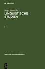 Buchcover Linguistische Studien / Linguistische Studien. 1