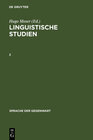 Buchcover Linguistische Studien / Linguistische Studien. 2