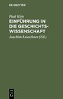 Buchcover Einführung in die Geschichtswissenschaft