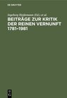 Buchcover Beiträge zur Kritik der reinen Vernunft 1781–1981