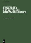 Buchcover Reallexikon der deutschen Literaturgeschichte / Sachregister
