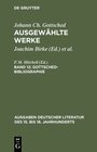 Buchcover Johann Ch. Gottsched: Ausgewählte Werke / Gottsched-Bibliographie