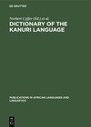 Buchcover Dictionary of the Kanuri Language