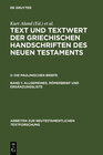 Buchcover Text und Textwert der griechischen Handschriften des Neuen Testaments.... / Allgemeines, Römerbrief und Ergänzungsliste
