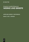 Buchcover Friedrich Gottlieb Klopstock: Werke und Briefe. Abteilung Werke IV: Der Messias / Text / Apparat