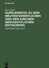 Buchcover Supplementa zu den Neutestamentlichen und den Kirchengeschichtlichen Entwürfen