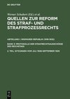Buchcover Quellen zur Reform des Straf- und Strafprozeßrechts. Weimarer Republik... / Sitzungen vom Juli 1928–September 1929