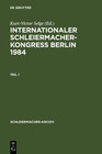 Buchcover Internationaler Schleiermacher-Kongreß Berlin 1984