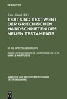 Buchcover Text und Textwert der griechischen Handschriften des Neuen Testaments.... / Hauptliste