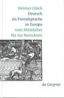 Buchcover Deutsch als Fremdsprache in Europa vom Mittelalter bis zur Barockzeit