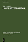 Buchcover How Proverbs Mean