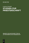 Buchcover Studien zur Priesterschrift