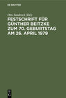 Buchcover Festschrift für Günther Beitzke zum 70. Geburtstag am 26. April 1979