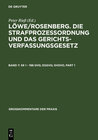 Buchcover Löwe/Rosenberg. Die Strafprozeßordnung und das Gerichtsverfassungsgesetz / §§ 1 - 198 GVG; EGGVG; GVGVO