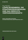 Buchcover Löwe/Rosenberg. Die Strafprozeßordnung und das Gerichtsverfassungsgesetz / MRK/IPBPR; Nachtrag; Autorenverzeichnis; Gesa