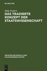 Buchcover Das tradierte Konzept der Staatswissenschaft