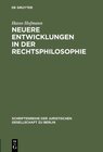 Buchcover Neuere Entwicklungen in der Rechtsphilosophie