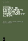 Buchcover Erich Lindgen: Handbuch des Disziplinarrechts für Beamte und Richter in Bund und Ländern / Allgemeine Lehren. Materielle