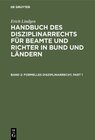 Buchcover Erich Lindgen: Handbuch des Disziplinarrechts für Beamte und Richter in Bund und Ländern / Formelles Disziplinarrecht