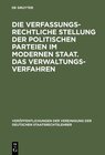 Buchcover Die verfassungsrechtliche Stellung der politischen Parteien im modernen Staat. Das Verwaltungsverfahren