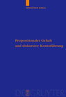 Buchcover Propositionaler Gehalt und diskursive Kontoführung