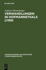 Buchcover Verwandlungen in Hofmannsthals Lyrik