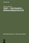 Buchcover Text – Textsorte – Sprachgeschichte