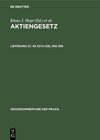 Buchcover Aktiengesetz / §§ 327a-328; 396-398