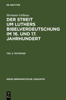 Buchcover Hermann Gelhaus: Der Streit um Luthers Bibelverdeutschung im 16. und 17. Jahrhundert / Textband