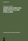 Buchcover Hermann Brochs geschichtliche Stellung