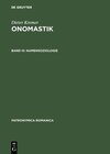 Buchcover Dieter Kremer: Onomastik / Namensoziologie