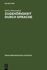 Buchcover Zugehörigkeit durch Sprache