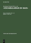 Buchcover ›Vocabularius Ex quo‹ / Text Q–Z
