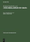Buchcover ›Vocabularius Ex quo‹ / Einleitung