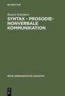 Buchcover Syntax - Prosodie - nonverbale Kommunikation