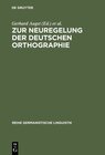 Buchcover Zur Neuregelung der deutschen Orthographie