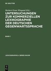 Buchcover Untersuchungen zur kommerziellen Lexikographie der deutschen Gegenwartssprache / Untersuchungen zur kommerziellen Lexiko