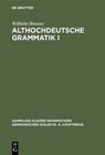 Buchcover Althochdeutsche Grammatik I