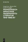 Buchcover Französischsprachige Gegenwartsliteratur 1918–1986/87