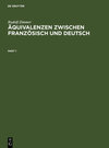 Buchcover Äquivalenzen zwischen Französisch und Deutsch