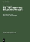 Buchcover Die »Rechtssumme« Bruder Bertholds / Quellenkommentar