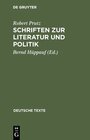Buchcover Schriften zur Literatur und Politik