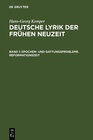 Buchcover Hans-Georg Kemper: Deutsche Lyrik der frühen Neuzeit / Epochen- und Gattungsprobleme. Reformationszeit