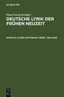 Buchcover Hans-Georg Kemper: Deutsche Lyrik der frühen Neuzeit / Sturm und Drang